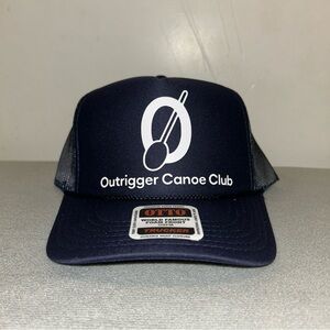 Outrigger Canoe Club Waikiki Navy Blue Trucker Snap Back Hat NEW
